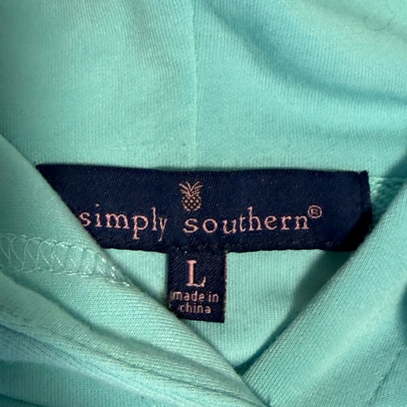 Simply Southern Sea Cropped Hoodie Large Ice Blue Coastal Cowgirl - Picture 3 of 10